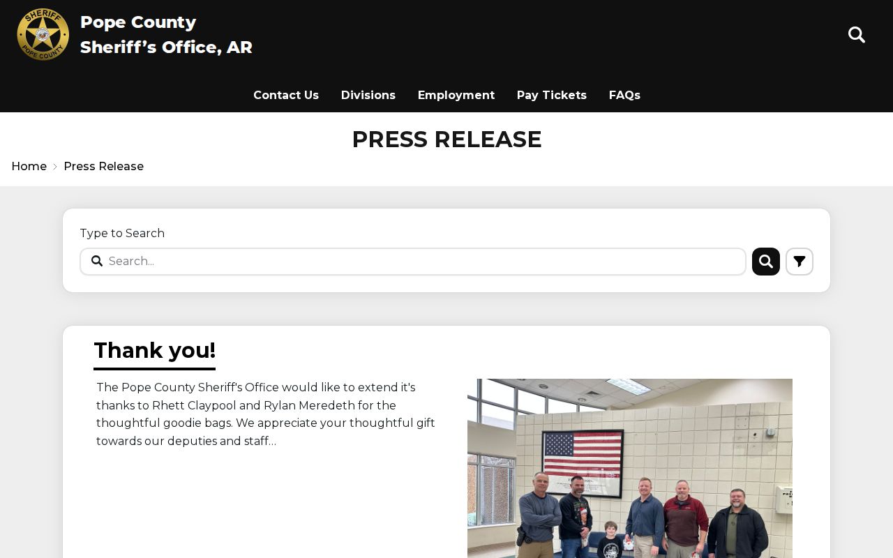 Pope County sheriff press release arrest information