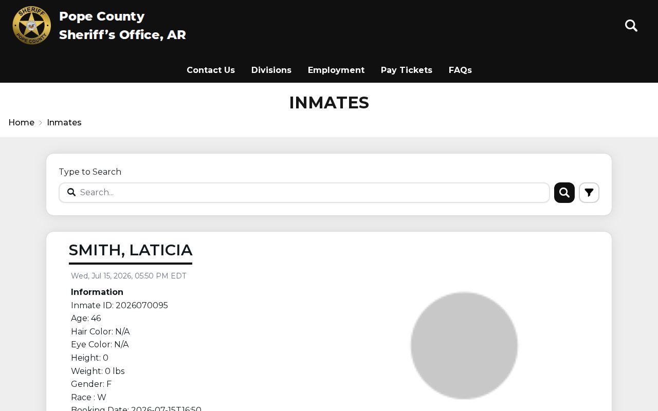 Pope County inmate roster arrest lookup