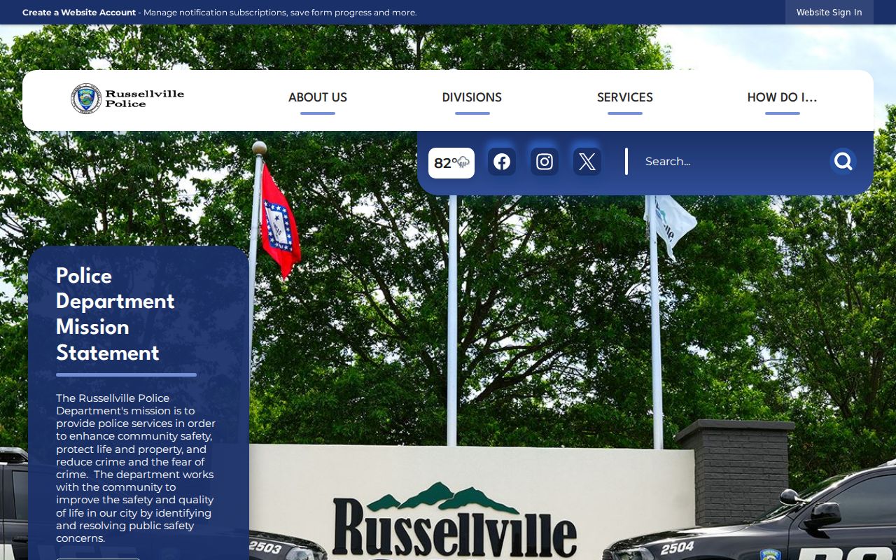 Russellville criminal records police department homepage