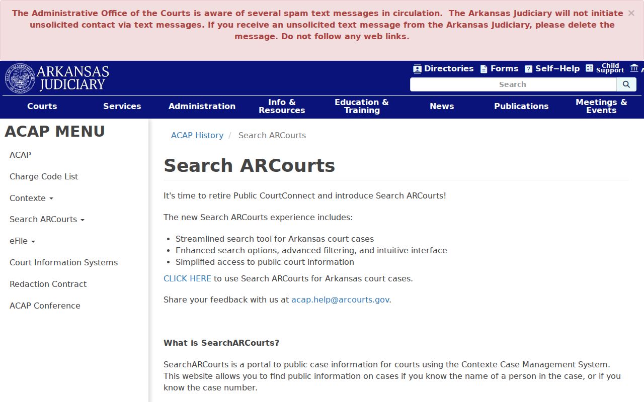 Search ARCourts Pope County criminal case search