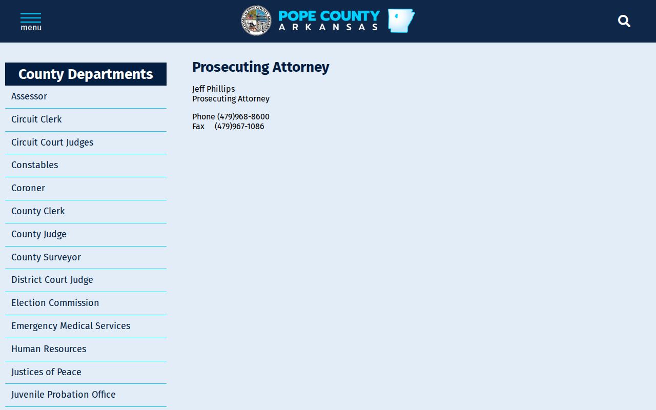 Pope County criminal charge history prosecuting attorney office