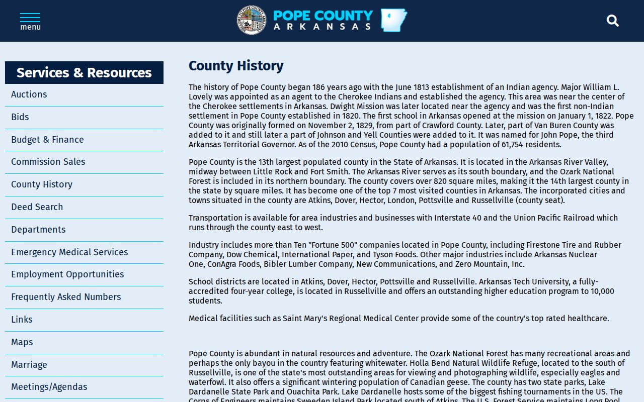 Pope County criminal history and county seat records context