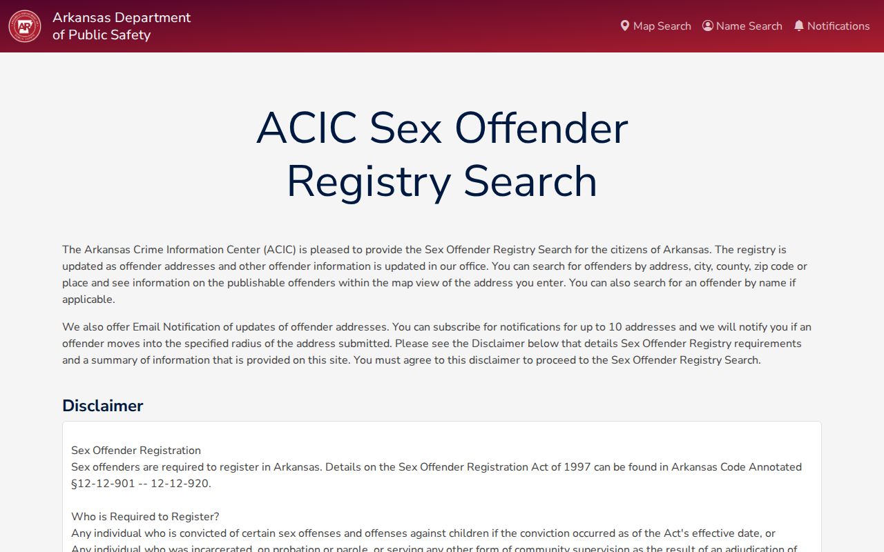 Arkansas registry Pope County sex offender search